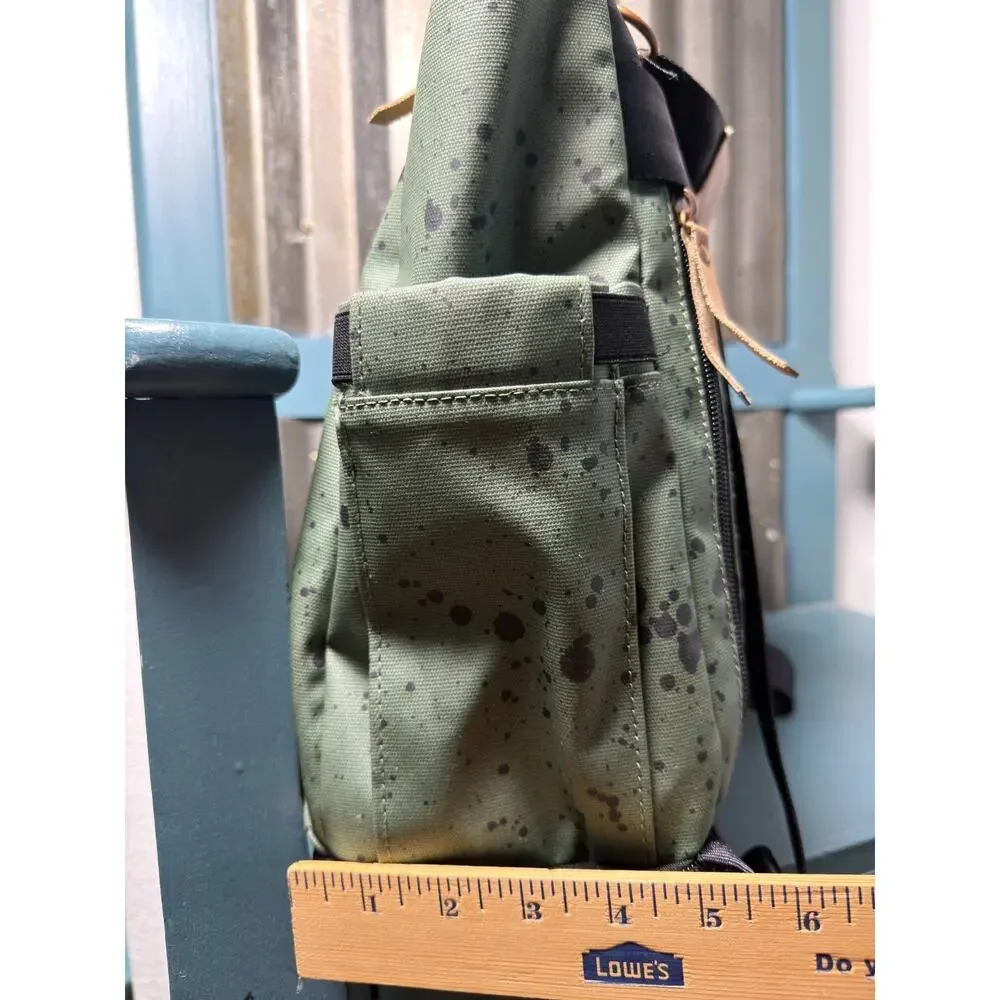 Petunia Pickle Bottom Pivot Backpack Diaper Bag Green Splatter Tote Discontinued
